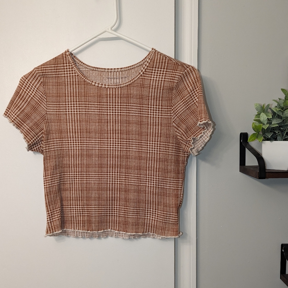Plaid Rust Crop Top